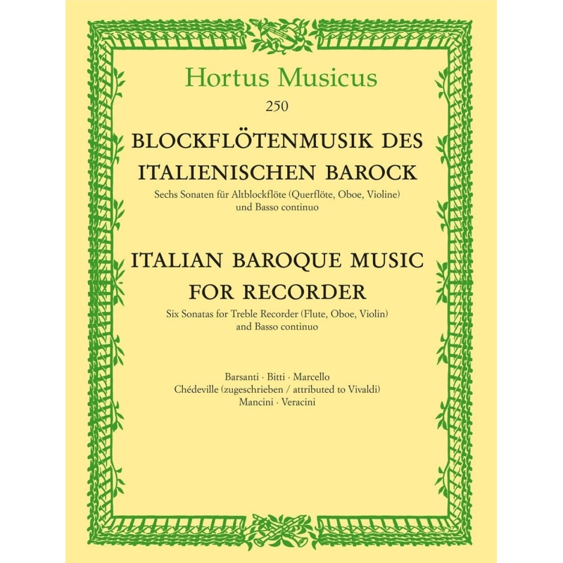 Italian Baroque Music for Treble Recorder