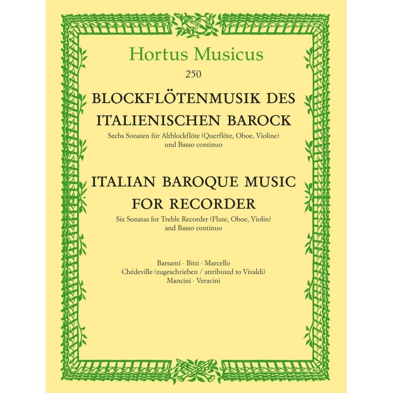 Various Composers - Italian Baroque Music for Treble Recorder