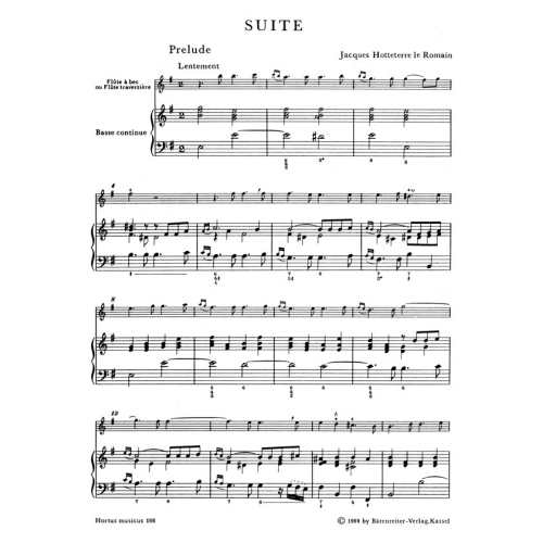 Hotteterre J.M.(.R. - Suite in E minor, Op.5/ 2 (originally C minor).