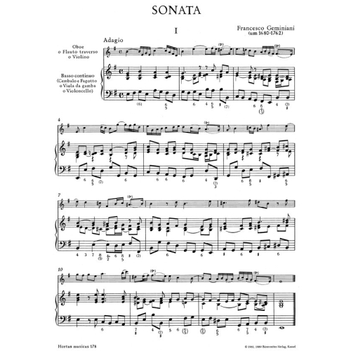 Geminiani F. - Sonata in E minor.