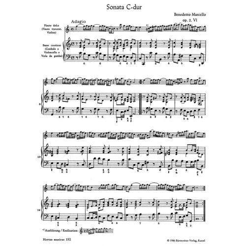 Marcello, Benedetto. - Sonatas from Op.2, Vol. 3: (No.6 C maj: No.7 Bb maj).