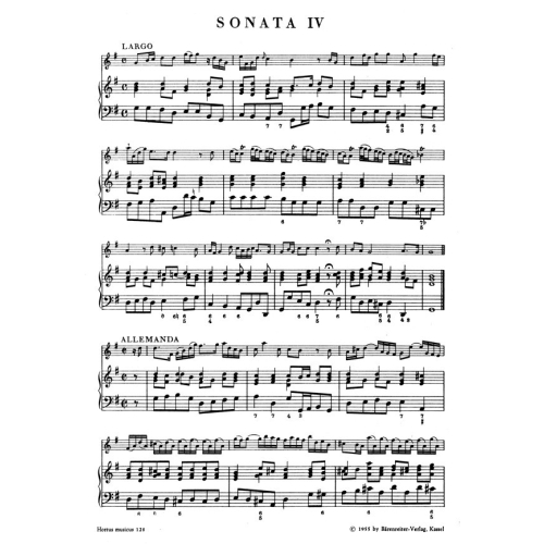 Fesch W. de - Sonatas (6), Vol. 2: Nos.  4 - 6 (G maj, A maj,  B min).