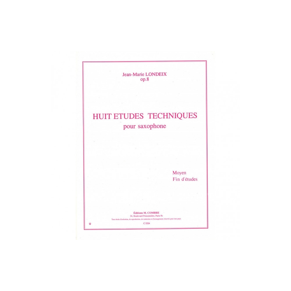 Londeix, Jean-Marie - Huit Etudes Techniques Op. 8