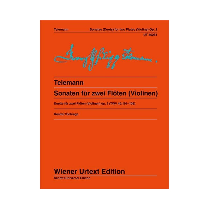 Telemann, Georg Philipp - 6 Sonatas for 2 flutes (or violins) op. 2 TWV 40:101-106 