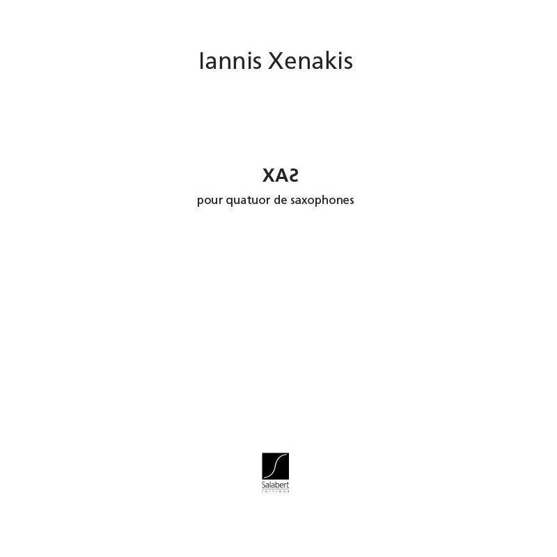 Xenakis, Iannis - Xas 4 Saxophones Partition Et Parties