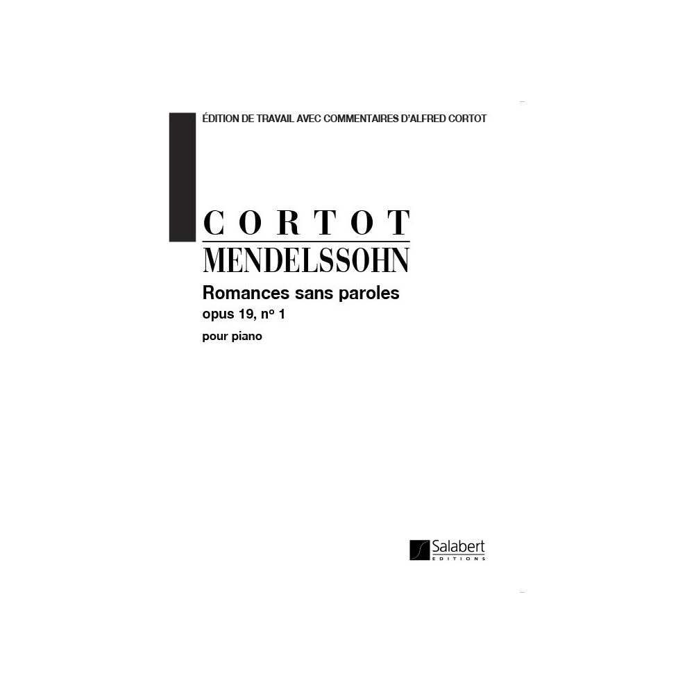 Bartholdy, Felix Mendelssohn - Romances Sans Parole (Select. Cortot) Piano