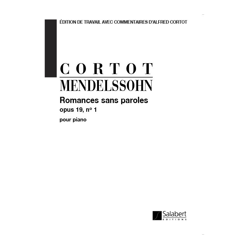 Bartholdy, Felix Mendelssohn - Romances Sans Parole (Select. Cortot) Piano