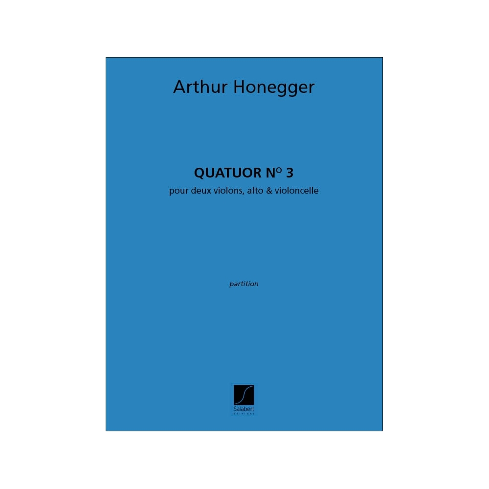 Honegger, Arthur - Quatuor N 3 2 Violons Alto Et Vlc Partition