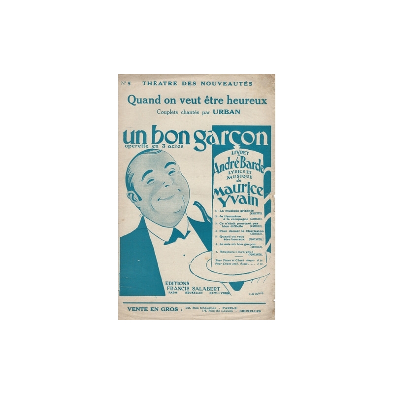 Yvain, Maurice - Quand On Veut Etre Heureux Varioustes Chant Seul