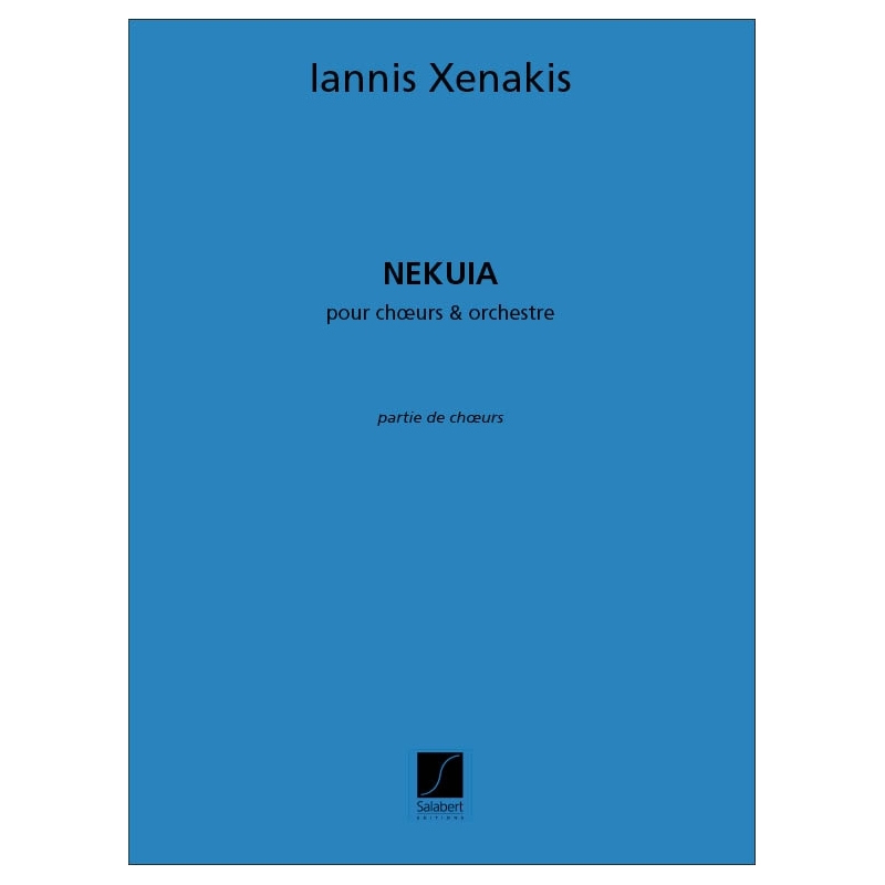 Xenakis, Iannis - Nekuia Choeur Et Orchestre Partie Choeur