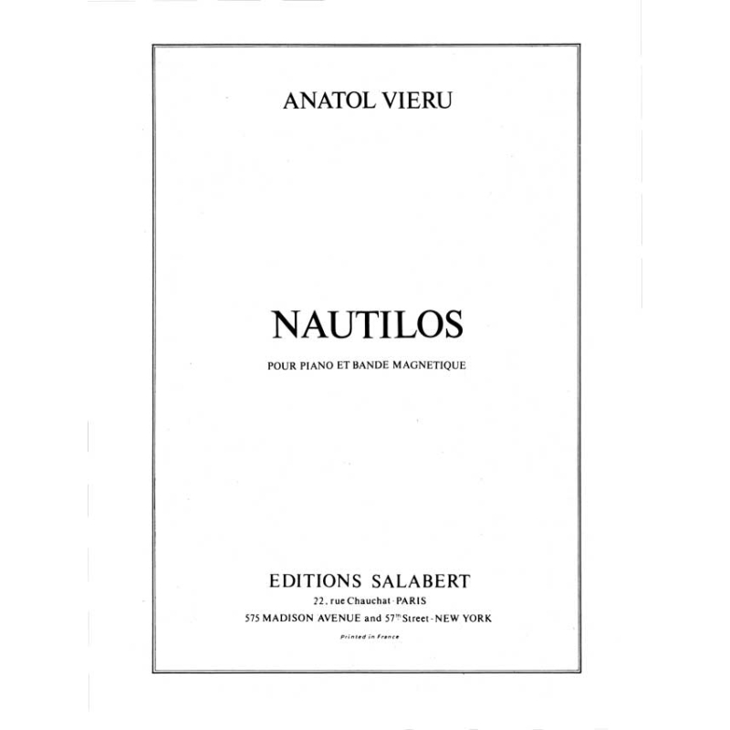 Vieru, Anatole - Nautilos Piano Et Bande