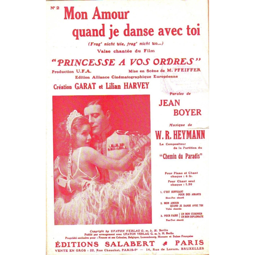 Heymann, Werner Richard - Mon Amour Quand Je Danse Avec Toi Varioustes