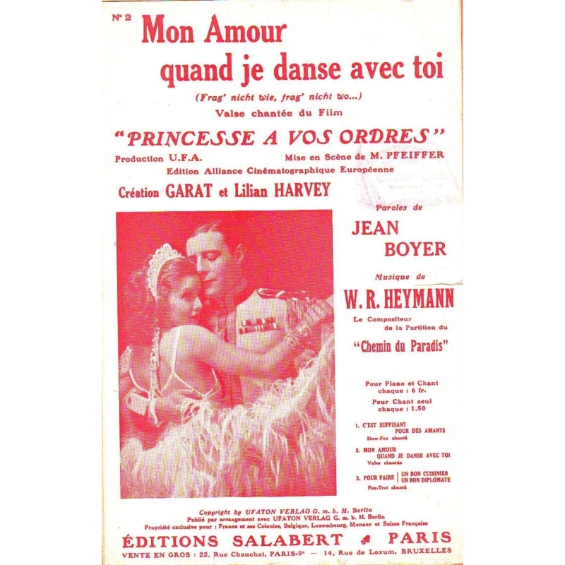 Heymann, Werner Richard - Mon Amour Quand Je Danse Avec Toi Varioustes