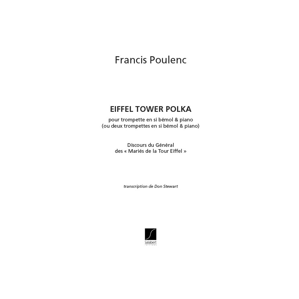 Poulenc, Francis - Eiffel Tower Polka Pour Trompette Et Piano