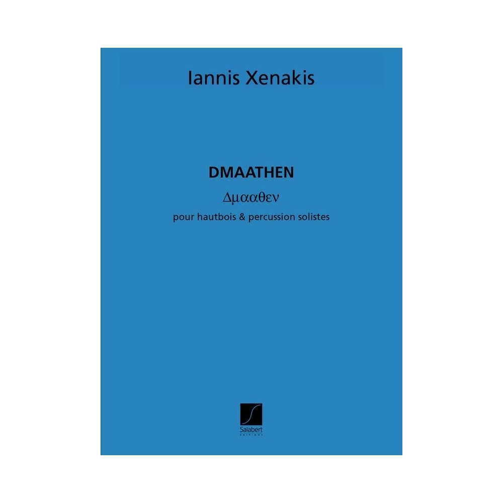 Xenakis, Iannis - Dmaathen Hautbois Et Percussion Partition