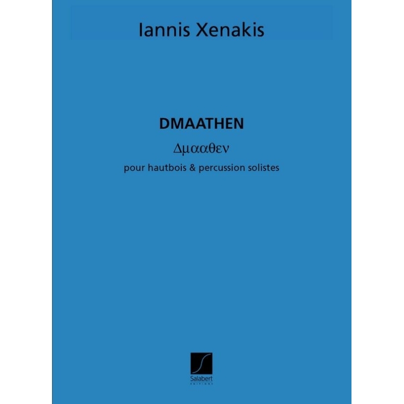 Xenakis, Iannis - Dmaathen Hautbois Et Percussion Partition