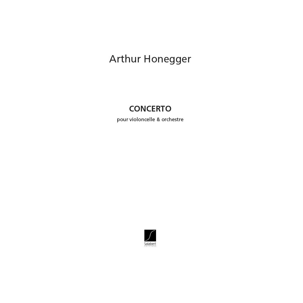 Honegger, Arthur - Concerto Violoncelle Partition