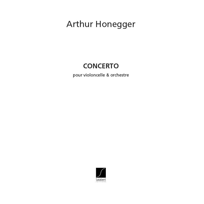 Honegger, Arthur - Concerto Violoncelle Partition