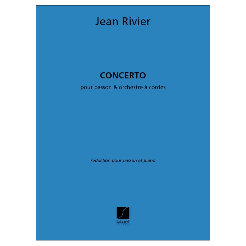 Rivier, Jean - Concerto Basson-Piano Reduction