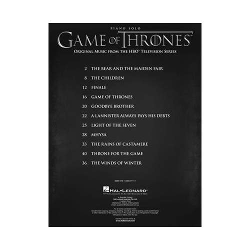 Game of Thrones for Piano