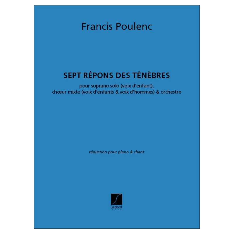Poulenc, Francis - 7 Repons Des Tenebres Chant-Piano Reduction