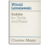 Witold Lutoslawski: Subito For Violin And Piano