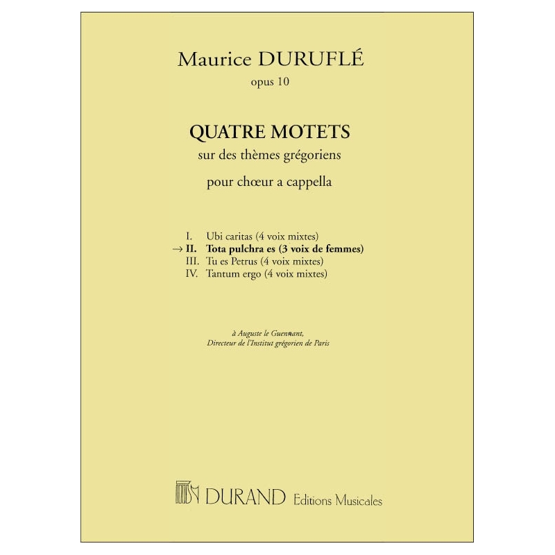 Duruflé, Maurice - 4 Motets: Tota Pulchra Es Op.10 N 2