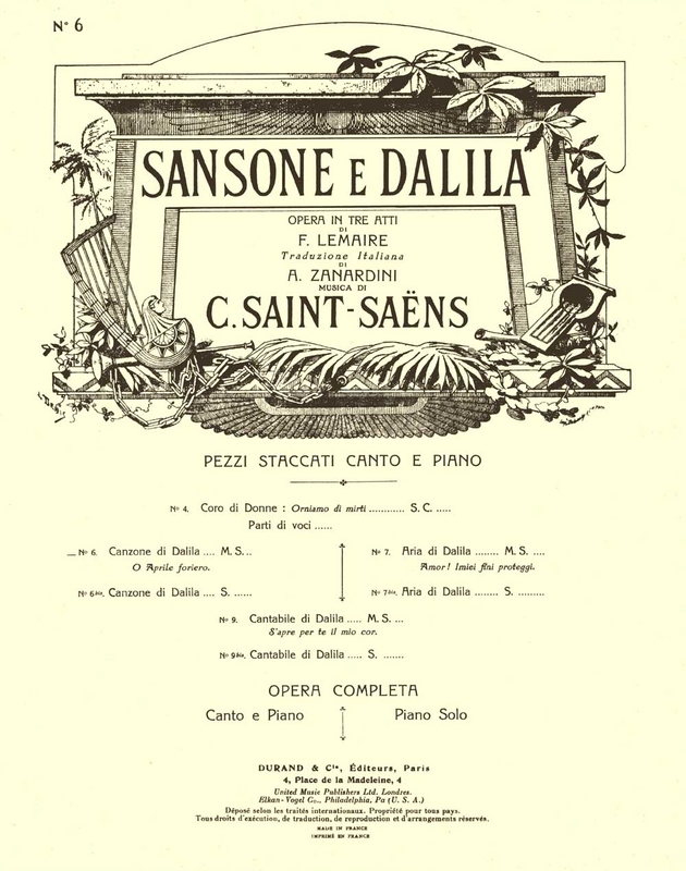 Saint-Saëns, Camille - Sansone e Dalila no 6 - Canzone di Dalila