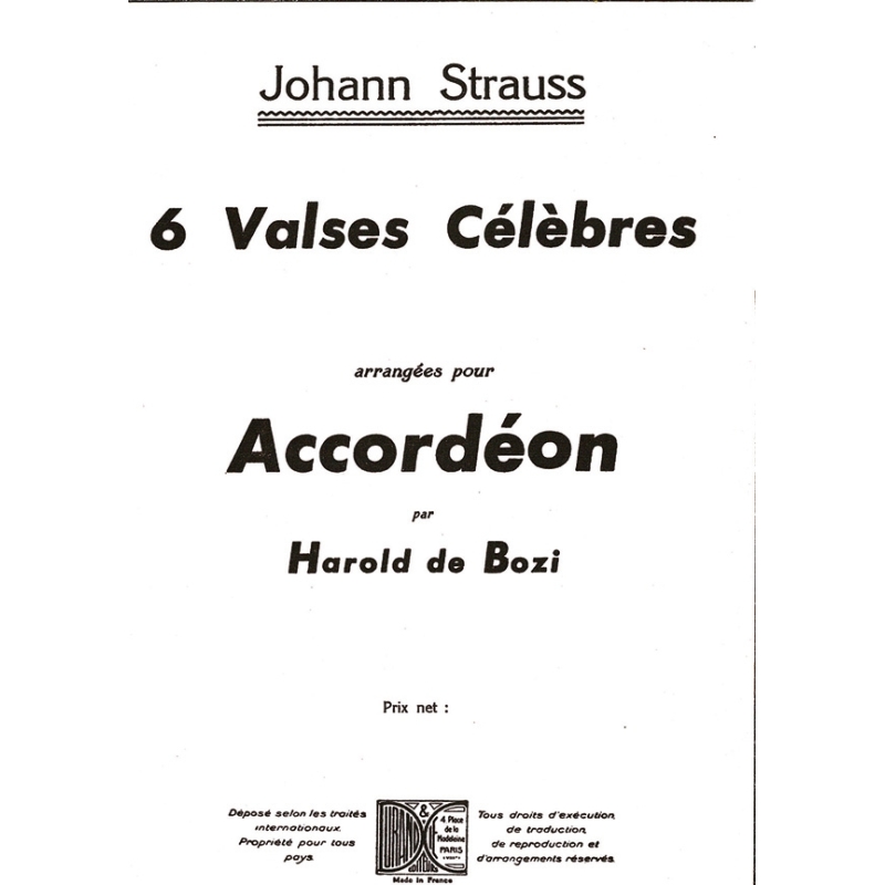 Strauss - 6 Valses Accordeon
