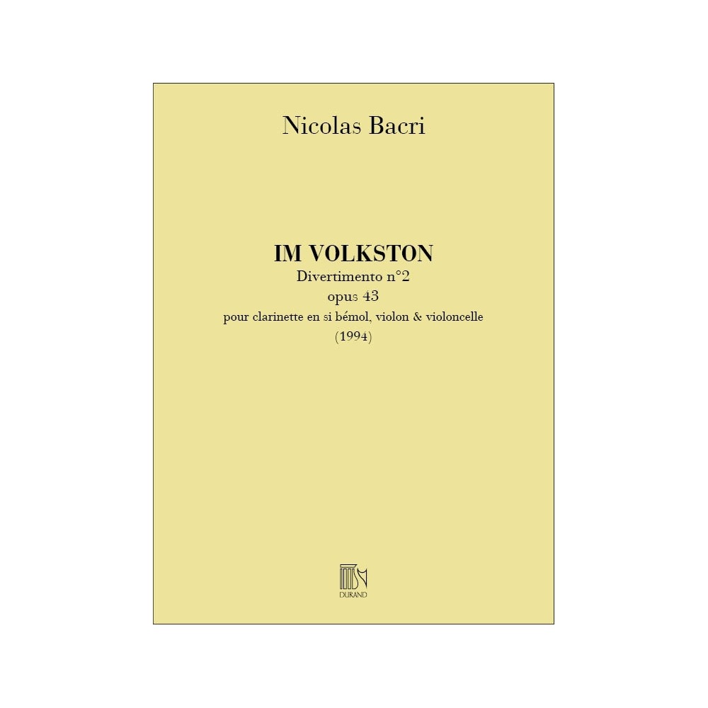 Bacri, Nicolas - Im Volkston Clarinette-Violon-Violoncelle