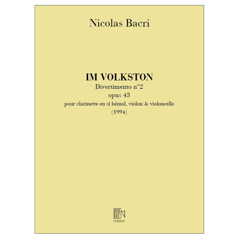 Bacri, Nicolas - Im Volkston Clarinette-Violon-Violoncelle
