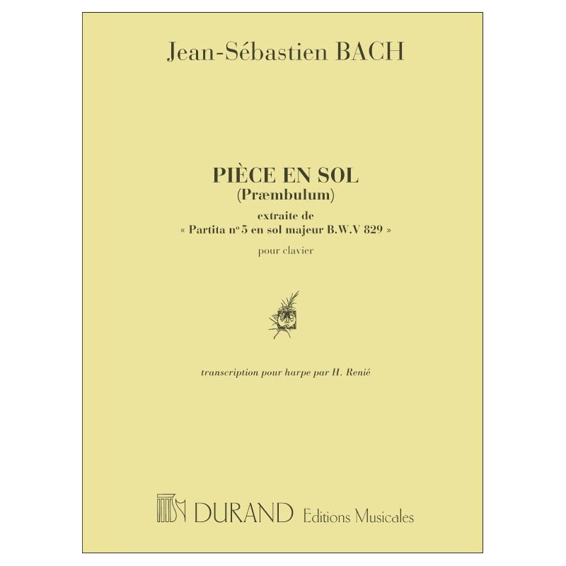 Bach, J.S - Pièce en Sol (Præambulum de Partita No. 5 BWV 829)
