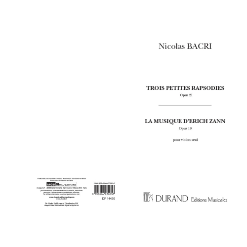 Bacri, Nicolas - Trois...
