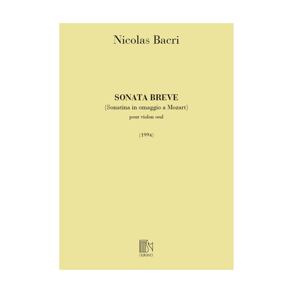 Bacri, Nicolas - Sonata Breve Op.45