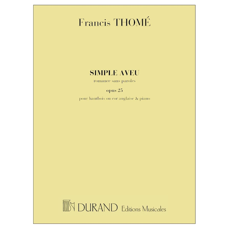 Thomé, Francis - Simple Aveu Htb-Piano
