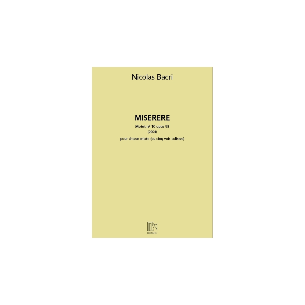 Bacri, Nicolas - Miserere Motet nº 10 opus 93