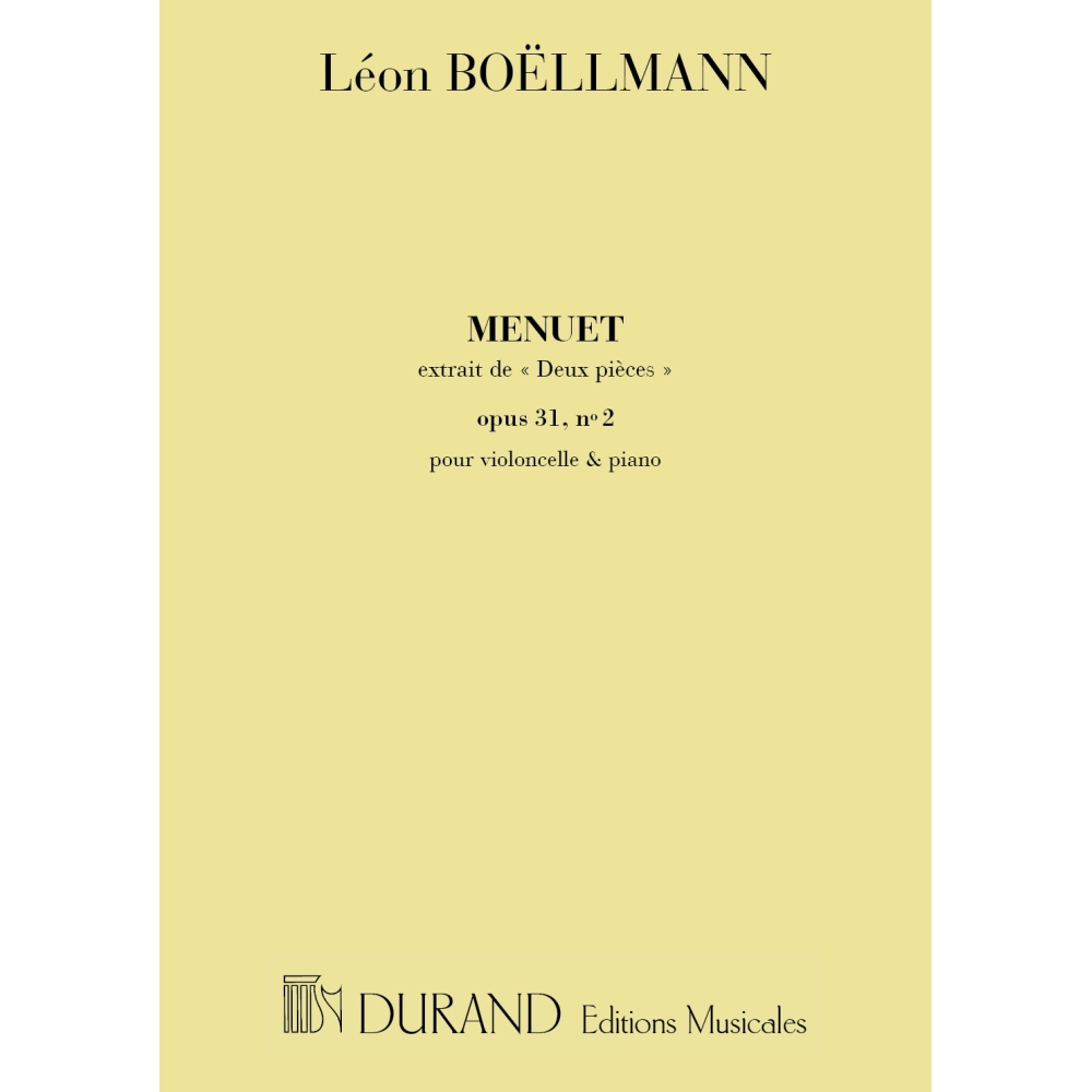 Boëllmann, Léon - Piece Nø 2 -Menuet Op 31 Pour Violoncelle Et Piano