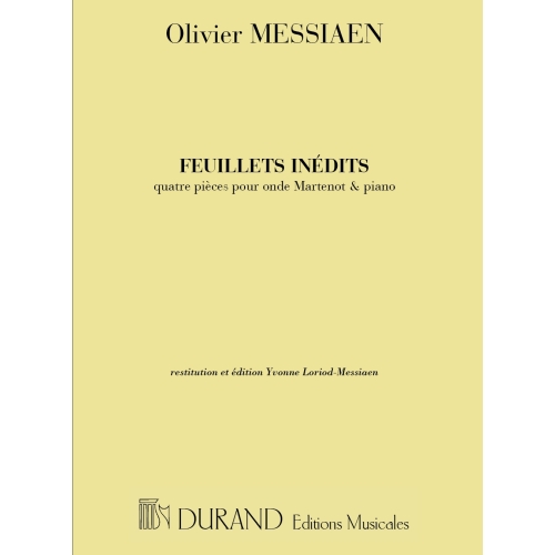Olivier Messiaen - Feuillets Inedits4 Pieces Pour Onde