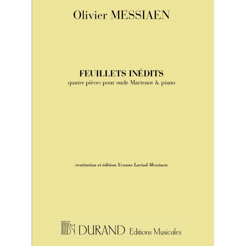 Messiaen, Olivier - Feuillets Inedits4 Pieces Pour Onde