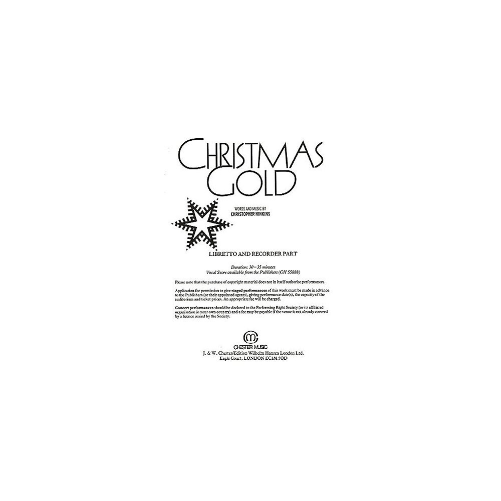Hinkins, Christopher - Christmas Gold Libretto and Recorder Part