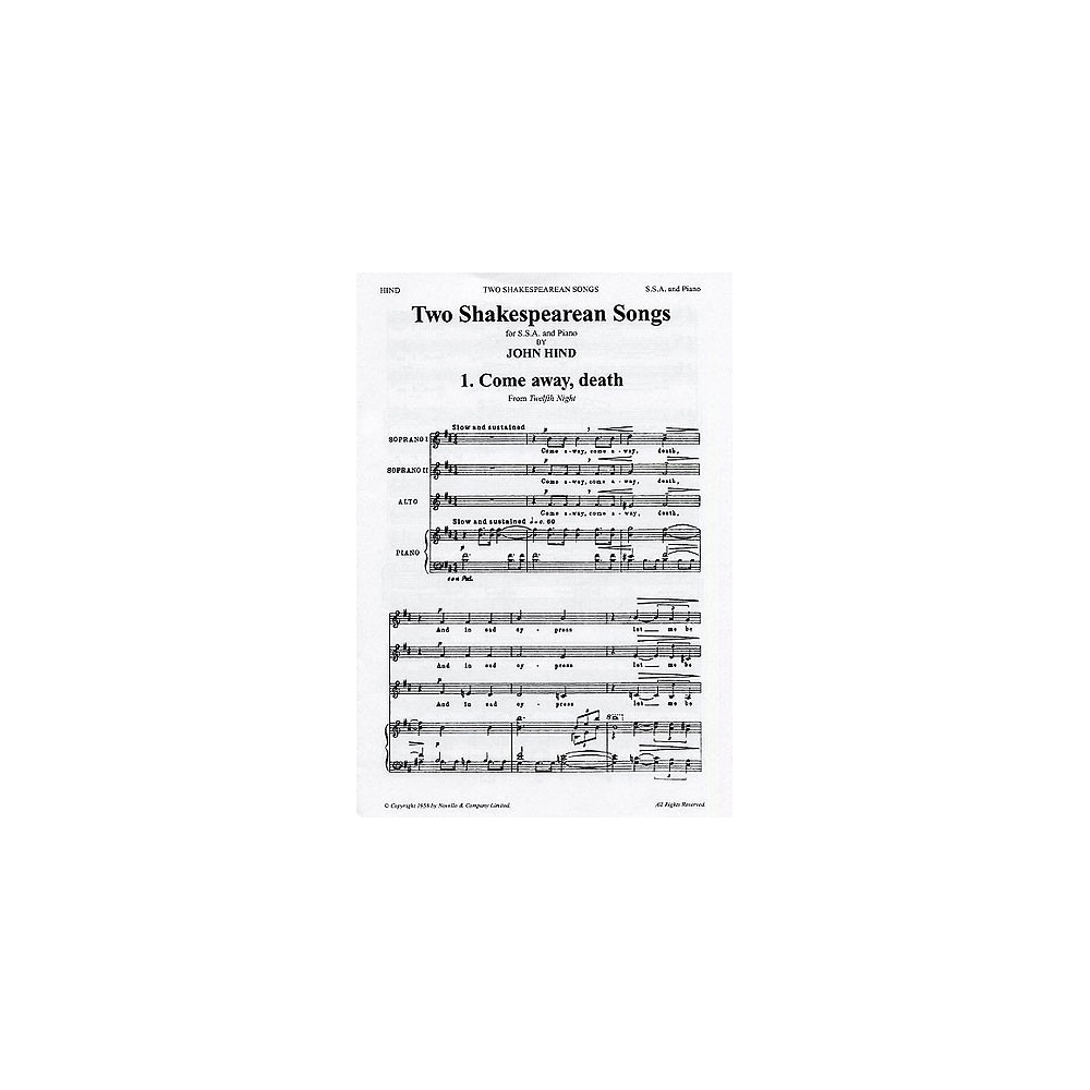 Hind, John - Two Shakespearean Songs