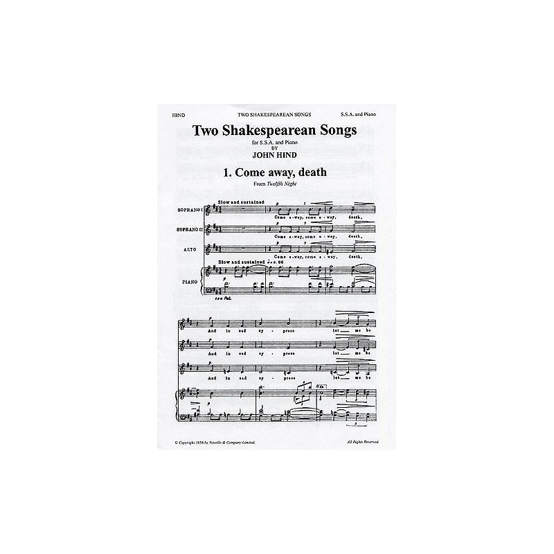 Hind, John - Two Shakespearean Songs