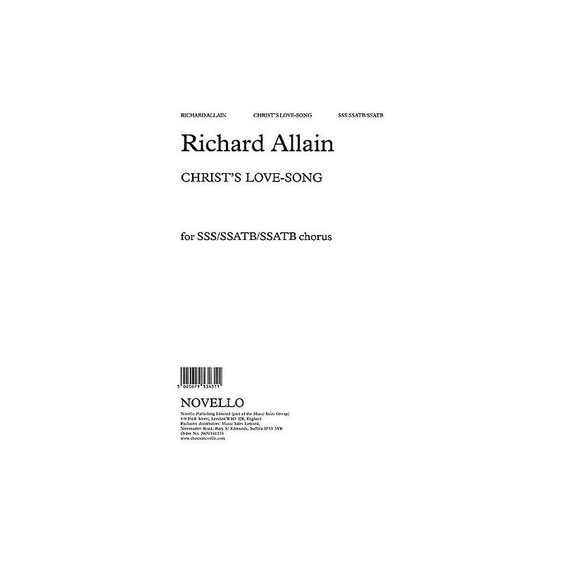 Allain, Richard - Christ's Love-Song