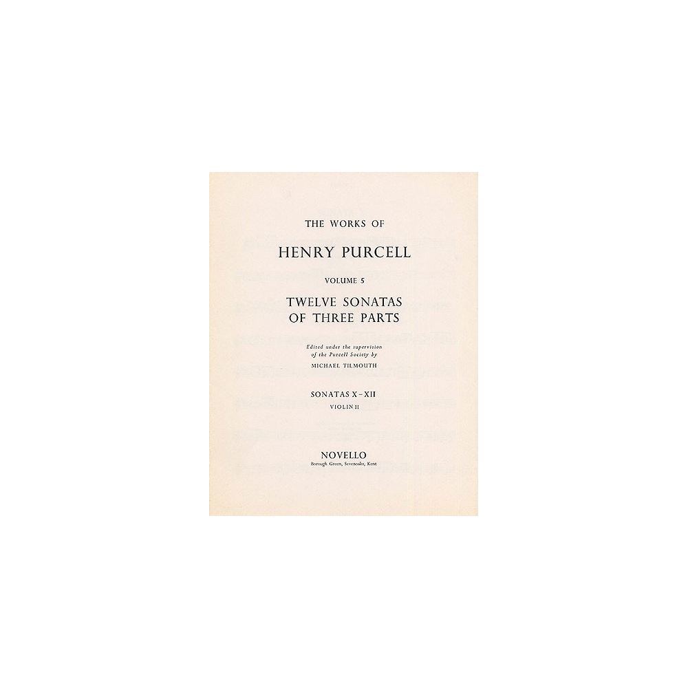 Purcell, Henry - Twelve Sonatas Of Three Parts For Violin 1