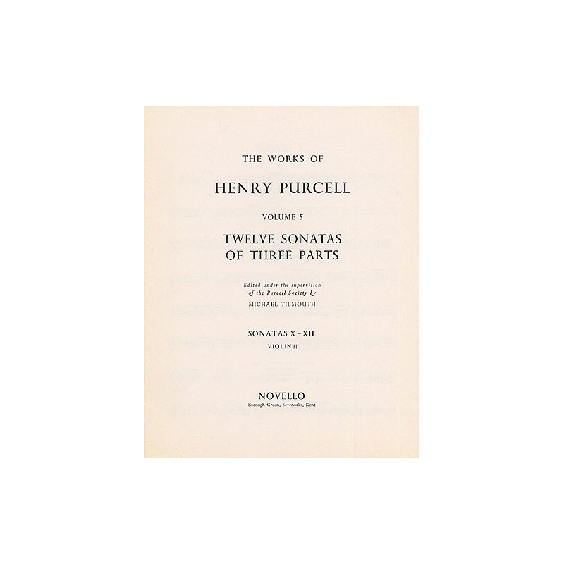 Purcell, Henry - Twelve Sonatas Of Three Parts For Violin 1
