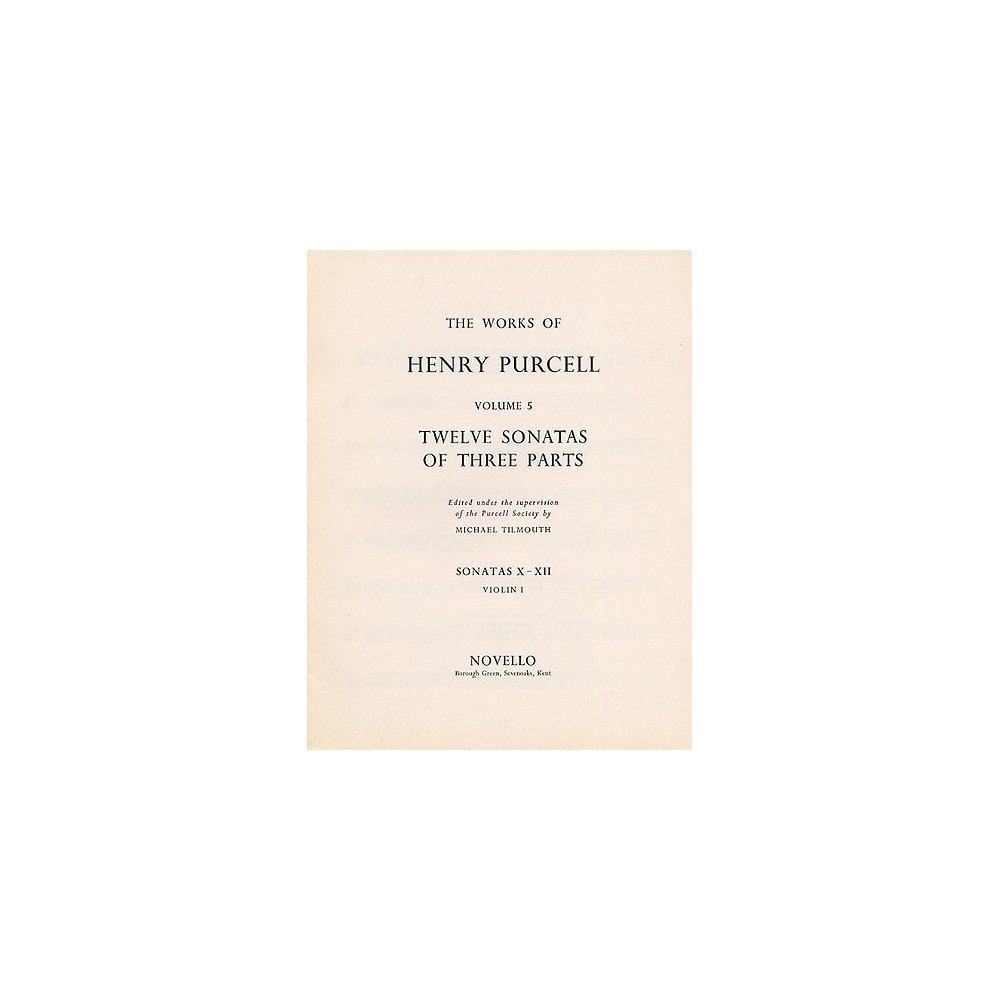 Purcell, Henry - Twelve Sonatas Of Three Parts For Violin 1
