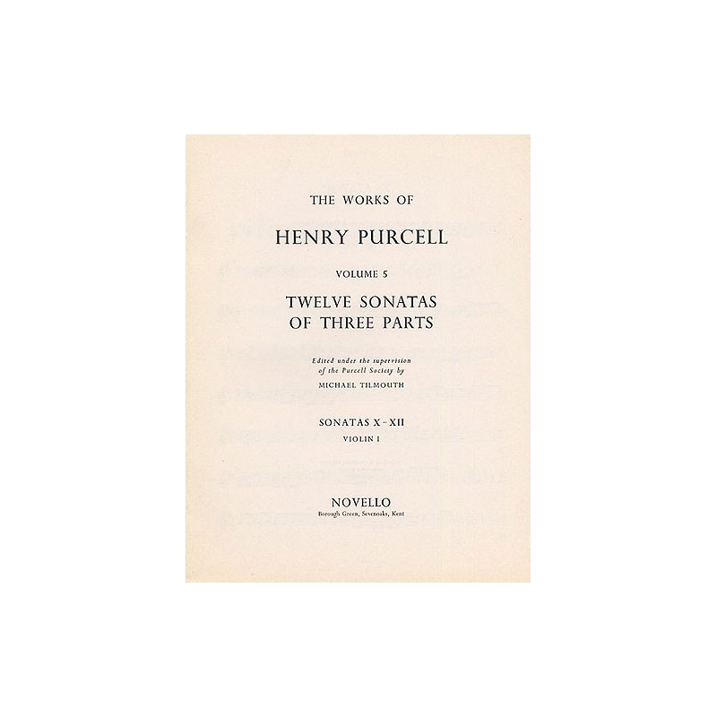 Purcell, Henry - Twelve Sonatas Of Three Parts For Violin 1
