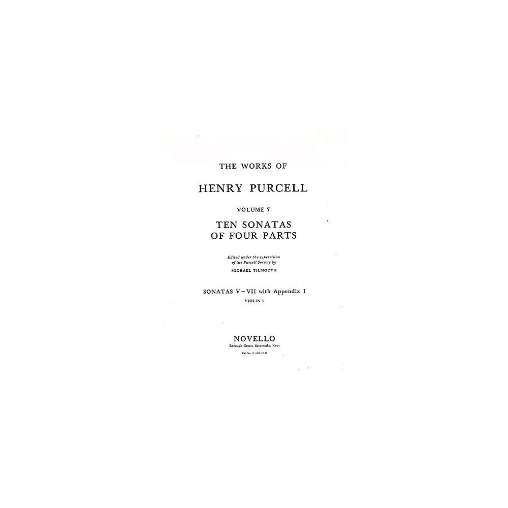 Purcell, Henry - 10 Sonatas Of Four Parts (Sonatas V-VII), Violin 1