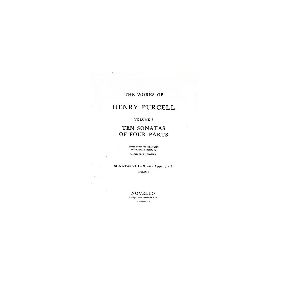 Purcell, Henry - 10 Sonatas Of Four Parts (Sonatas VIII-X), Violin 1