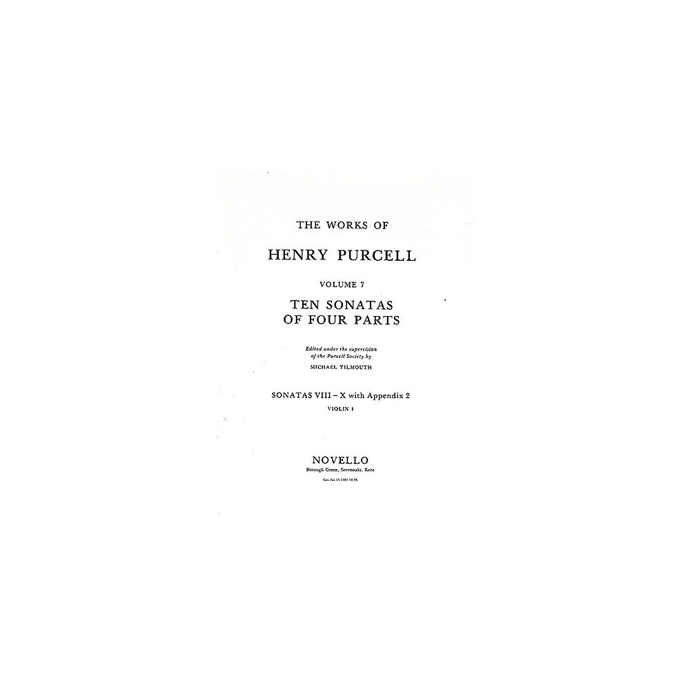 Purcell, Henry - Ten Sonatas Of Four Parts For Violin 1